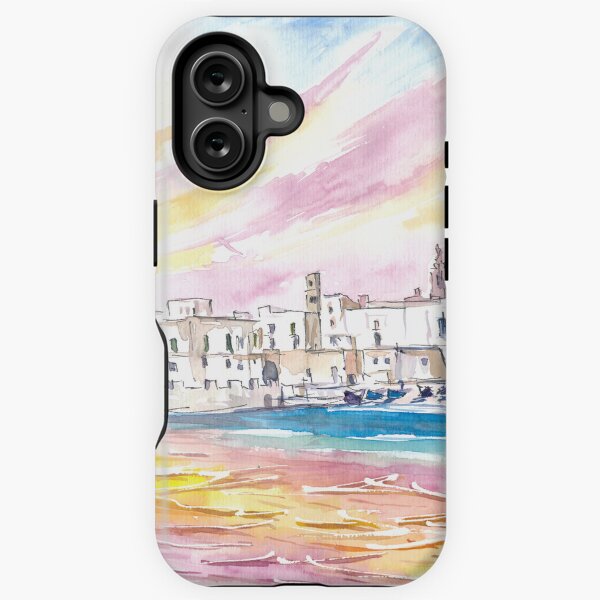 Artikel-Vorschau von Blick auf Monopoli, Italien mit altem Hafen im spektakulären Sonnenlicht, designt und verkauft von artshop77.