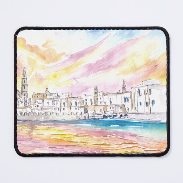Item preview, View of Monopoli Italy with Old Port in Spectacular Sunlight designed and sold by artshop77.