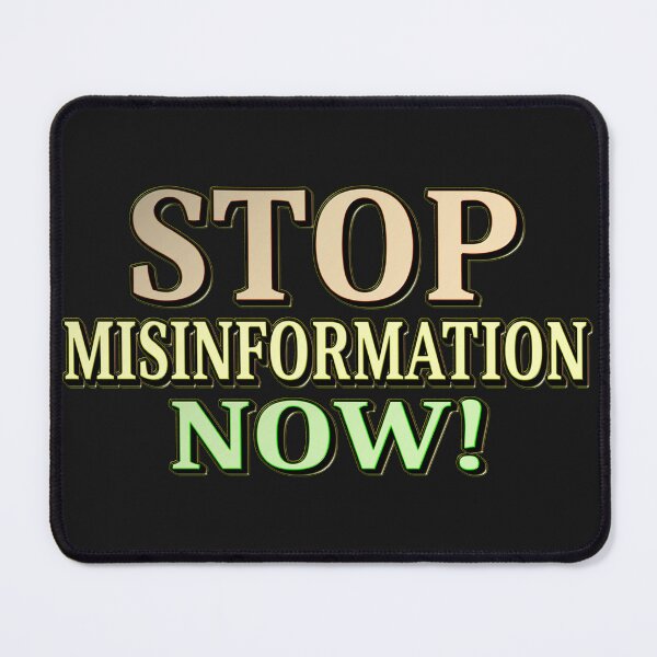 Item preview, "STOP MISINFORMATION" Cute Design. Buy Now designed and sold by Health And Fitness Posts e-Store.