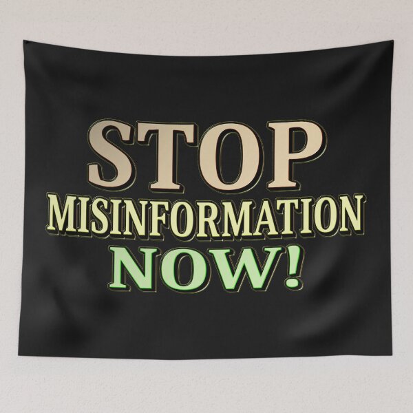 Item preview, "STOP MISINFORMATION" Cute Design. Buy Now designed and sold by Health And Fitness Posts e-Store.
