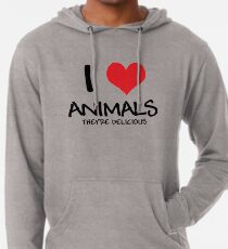 I love animals (they're delicious) Lightweight Hoodie