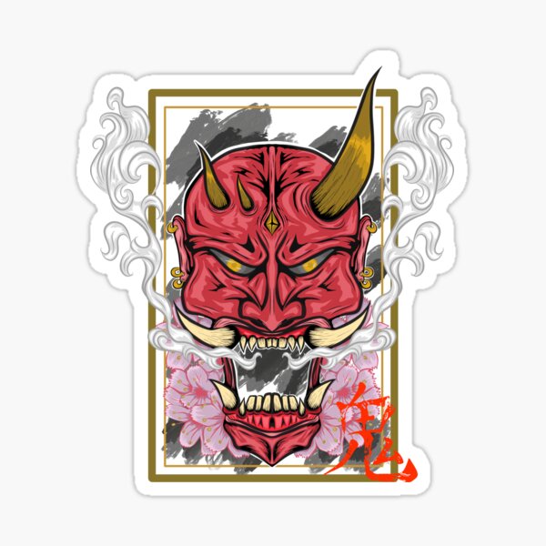 "The oni mask" Sticker for Sale by TonnesDesign Redbubble