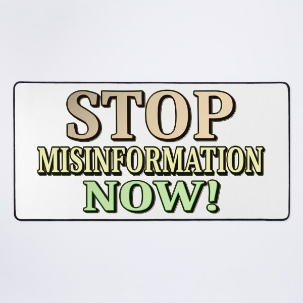 Item preview, "STOP MISINFORMATION" Cute Design. Buy Now designed and sold by Health And Fitness Posts e-Store.