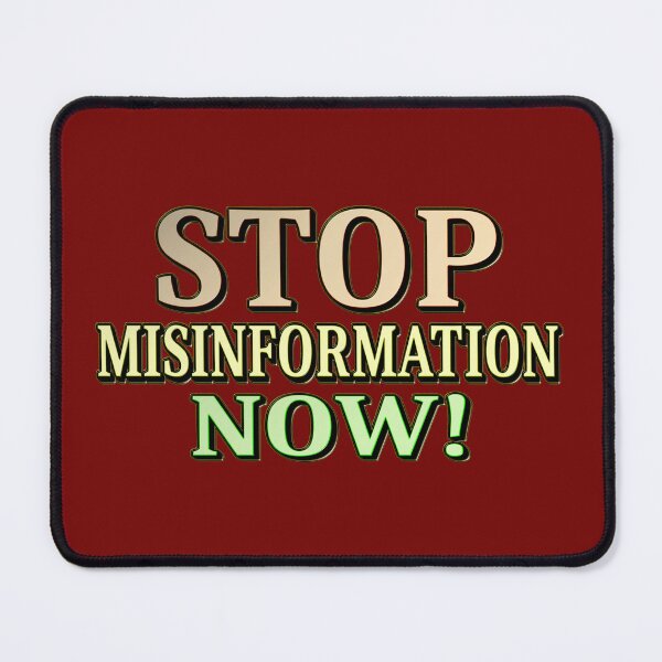 Item preview, "STOP MISINFORMATION" Cute Design. Buy Now designed and sold by Health And Fitness Posts e-Store.