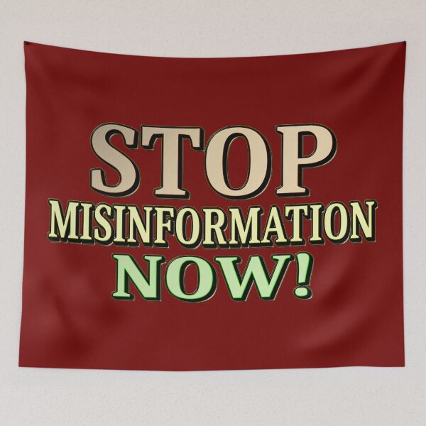 Item preview, "STOP MISINFORMATION" Cute Design. Buy Now designed and sold by Health And Fitness Posts e-Store.