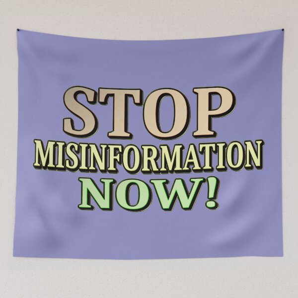 Item preview, "STOP MISINFORMATION" Cute Design. Buy Now designed and sold by Health And Fitness Posts e-Store.