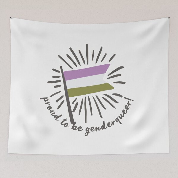 Item preview, LGBTQIA Flag Genderqueer Pride Month designed and sold by StickerbashCo.