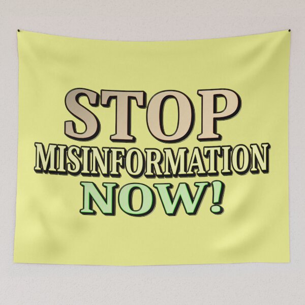 Item preview, "STOP MISINFORMATION" Cute Design. Buy Now designed and sold by Health And Fitness Posts e-Store.