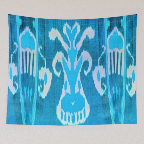 Item preview, Uzbek ikat tulip flower pattern designed and sold by LeFabriqueOuz.