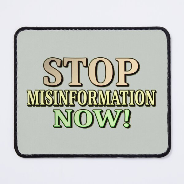 Item preview, "STOP MISINFORMATION" Cute Design. Buy Now designed and sold by Health And Fitness Posts e-Store.