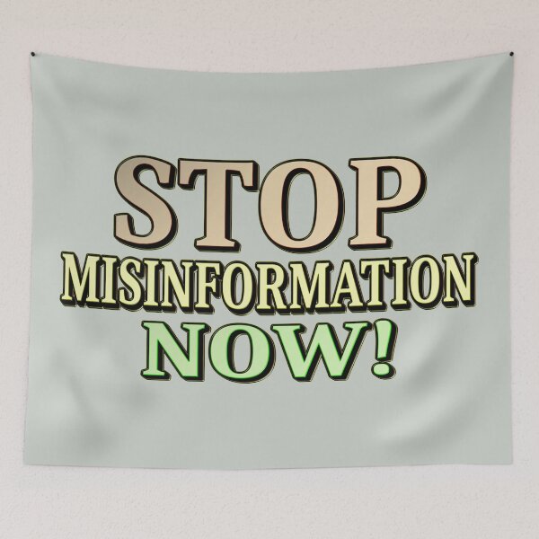 Item preview, "STOP MISINFORMATION" Cute Design. Buy Now designed and sold by Health And Fitness Posts e-Store.