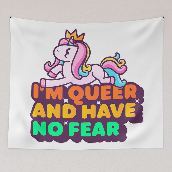 Item preview, Queer LGBT Unicorn Love Is Love designed and sold by StickerbashCo.