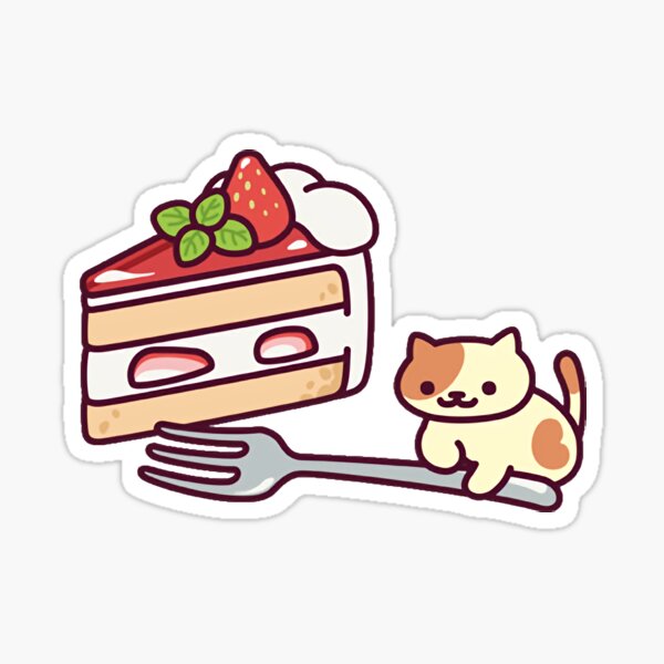 peaches with cake!! Sticker