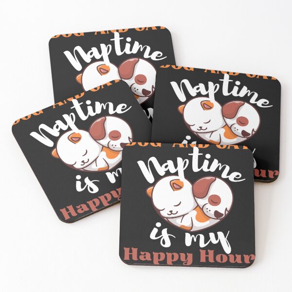 Item preview, cute funny cat and dog naptime is my happy hour designed and sold by Yakuzads.