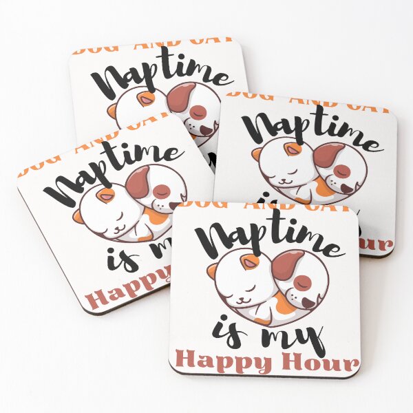 Item preview, cute funny cat and dog naptime is my happy hour designed and sold by Yakuzads.