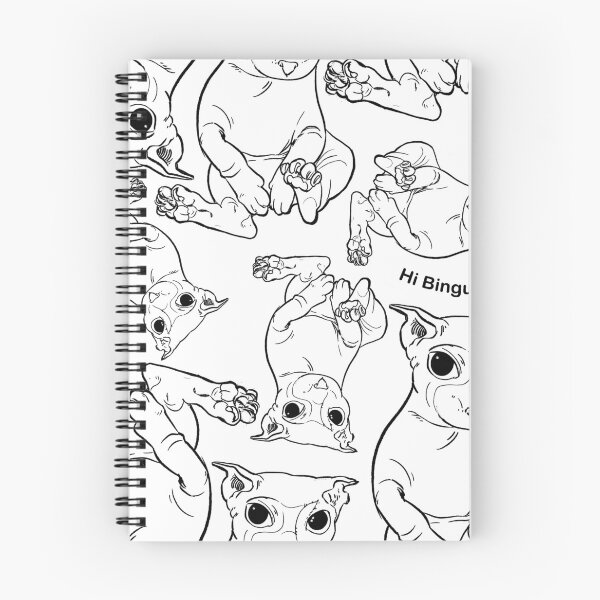Item preview, Hi Bingus Cat Repeating lineart pattern designed and sold by emwheezie.