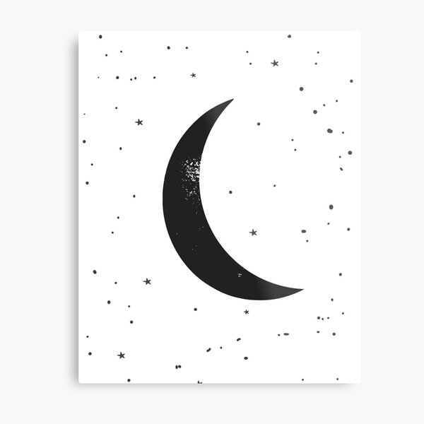 Item preview, Simple black and White Moon and Stars designed and sold by ABCco.