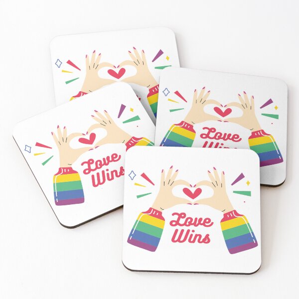 Item preview, Love Wins Pride Flag Finger Heart designed and sold by StickerbashCo.