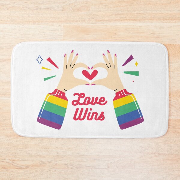 Item preview, Love Wins Pride Flag Finger Heart designed and sold by StickerbashCo.