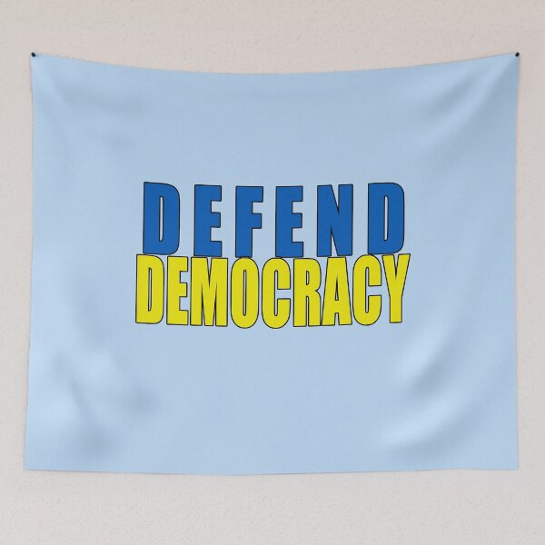 Item preview, DEFEND DEMOCRACY IN UKRAINIAN FLAG COLORS designed and sold by LoveAndDefiance.