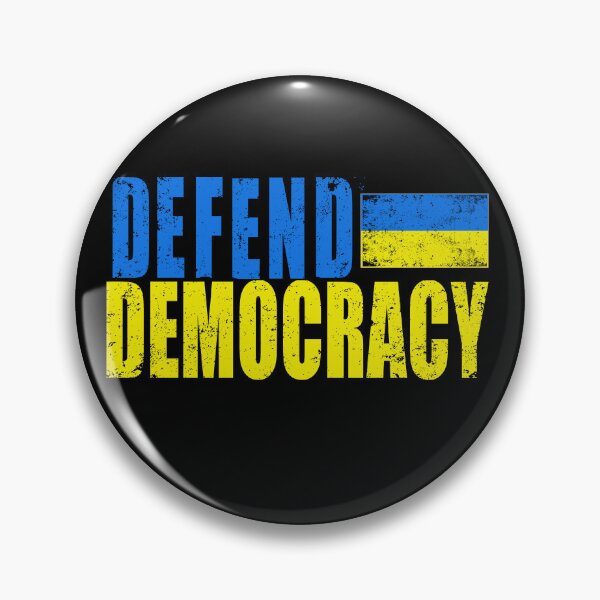 Item preview,  DEFEND DEMOCRACY with UKRAINIAN FLAG DISTRESSED designed and sold by LoveAndDefiance.