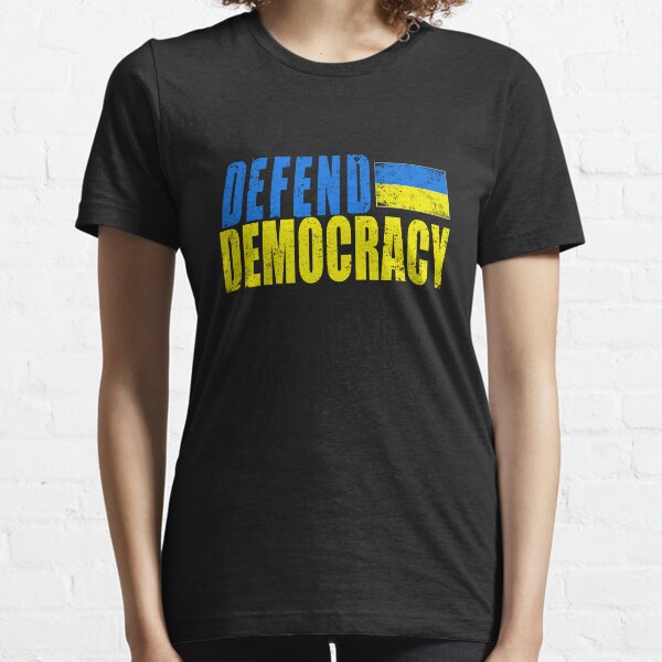 Item preview,  DEFEND DEMOCRACY with UKRAINIAN FLAG DISTRESSED designed and sold by LoveAndDefiance.