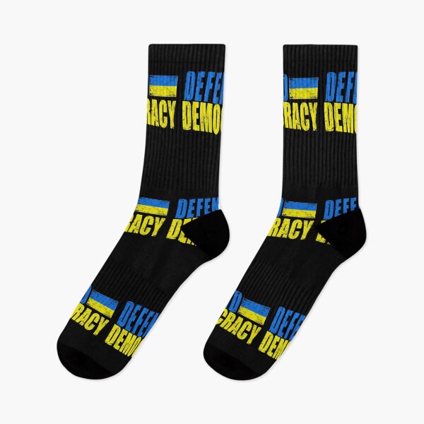 Item preview,  DEFEND DEMOCRACY with UKRAINIAN FLAG DISTRESSED designed and sold by LoveAndDefiance.