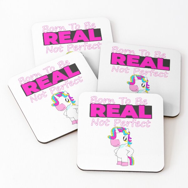 Item preview, Born To Be Real Not Perfect - CUTE UNICORN designed and sold by cool-things-br.