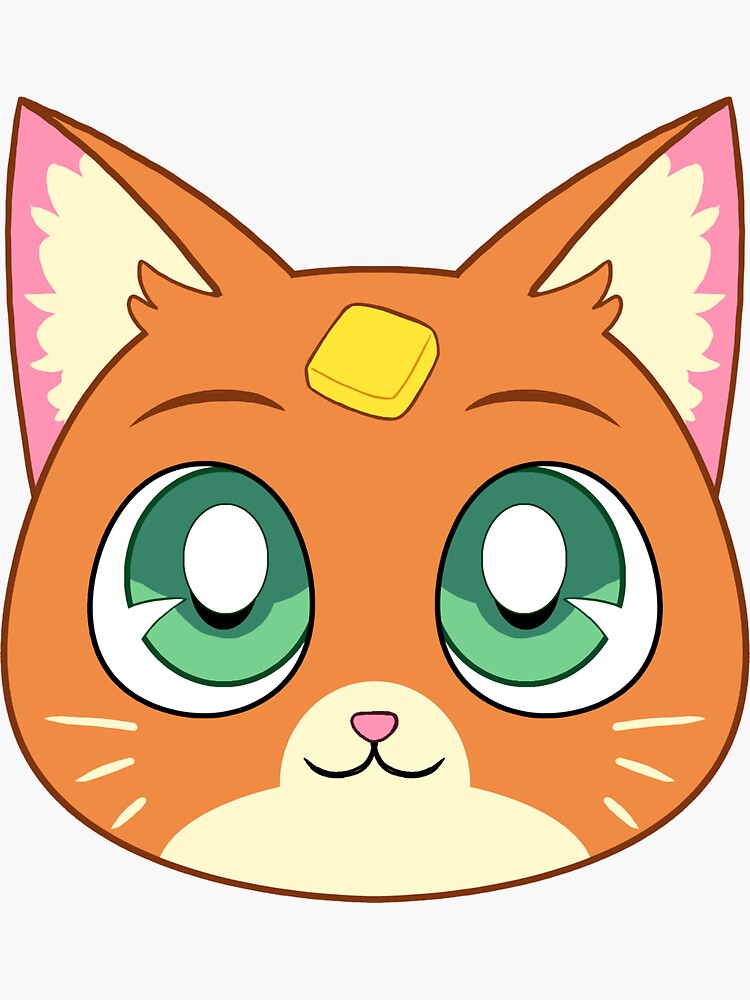 "Sailor Jorts the Cat Kawaii orange ginger anime cat with butter