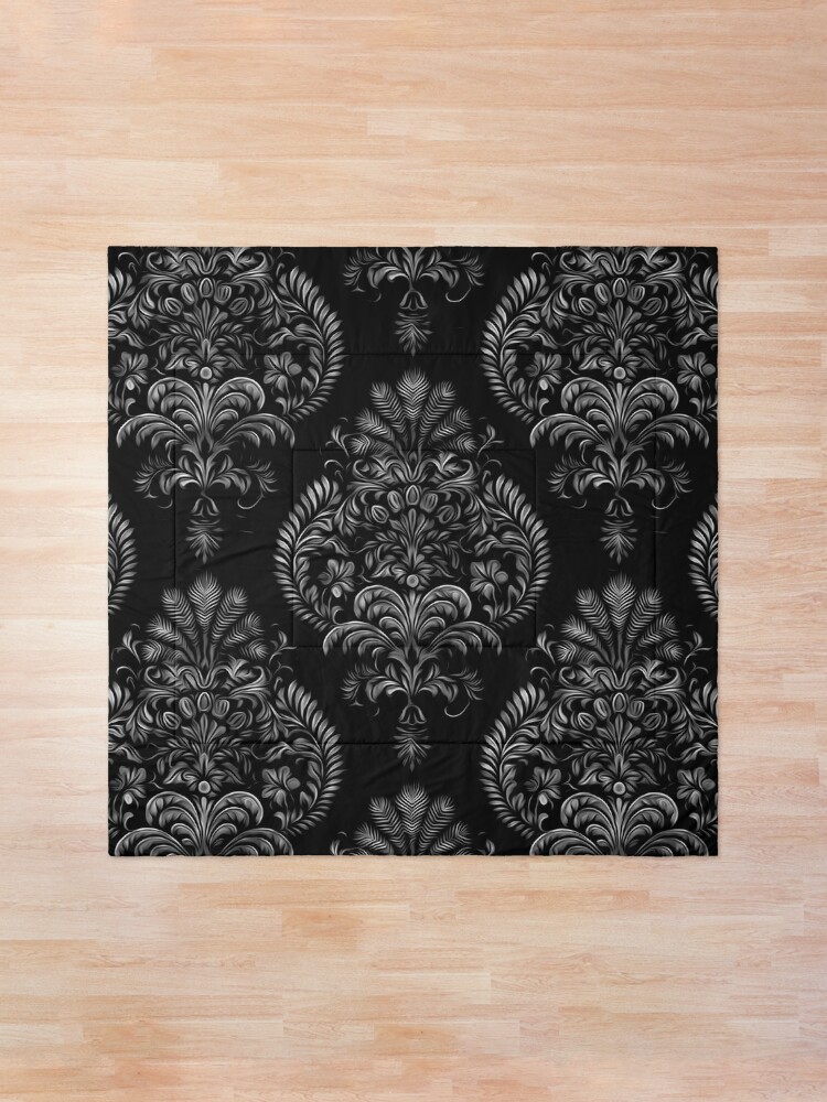 Alternate view of Vintage Pattern Black and White Comforter