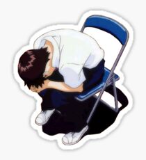 sad boy shinji Sticker