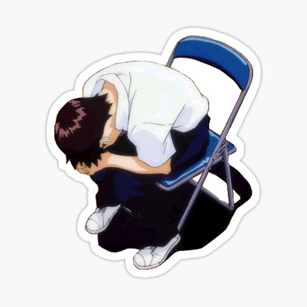 trauriges Junge Shinji Sticker