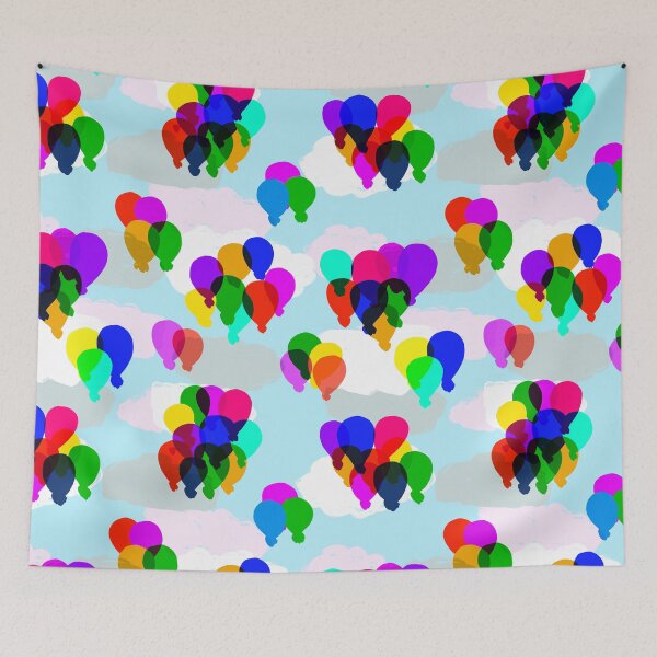 Item preview, up in the air balloons in the clouds designed and sold by MGuyerArt.