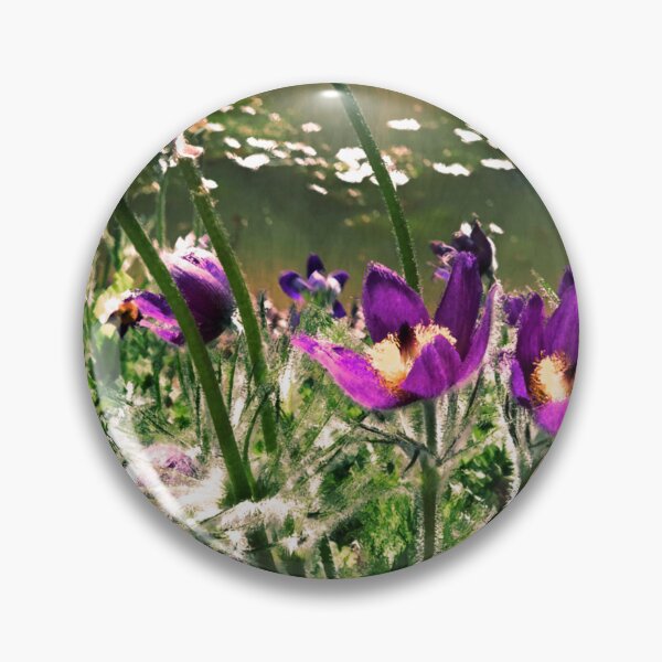 Item preview, Floral Common Pasque Flower, Digital Painting, Wall Art Decor, Purple Flowers, Nature Lake designed and sold by krysoth.