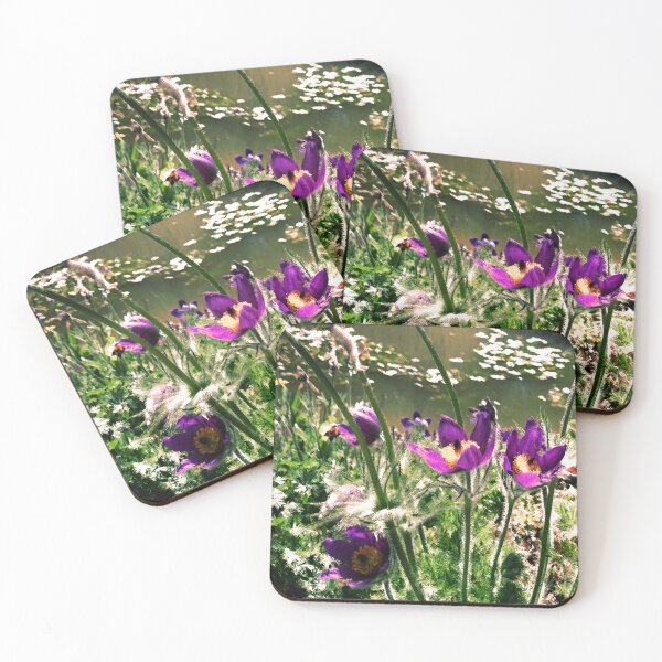 Item preview, Floral Common Pasque Flower, Digital Painting, Wall Art Decor, Purple Flowers, Nature Lake designed and sold by krysoth.