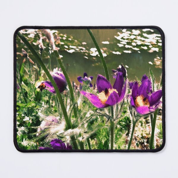 Item preview, Floral Common Pasque Flower, Digital Painting, Wall Art Decor, Purple Flowers, Nature Lake designed and sold by krysoth.