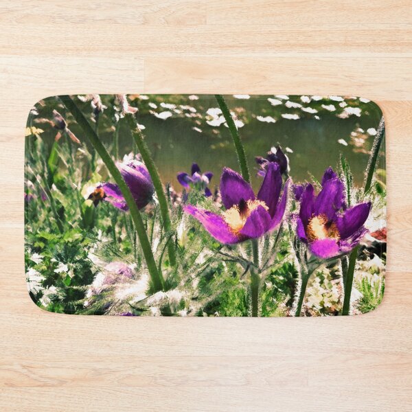 Item preview, Floral Common Pasque Flower, Digital Painting, Wall Art Decor, Purple Flowers, Nature Lake designed and sold by krysoth.