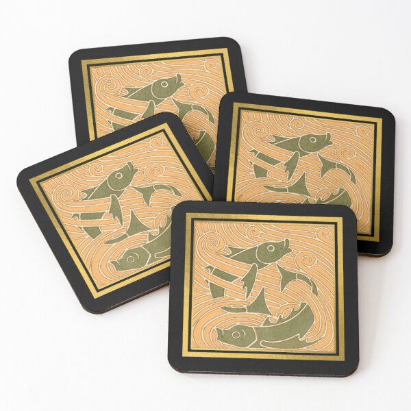 Item preview, Antique Fishes Tile designed and sold by artistoutfitter.