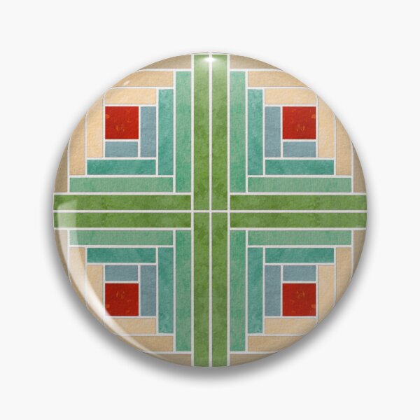 Item preview, Tan and Green Log Cabin Quilt designed and sold by Allison Stockslager.