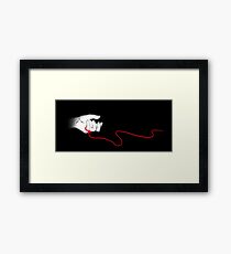red stringed Framed Print
