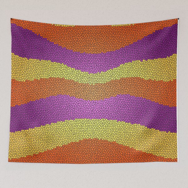 Item preview, 65 MCMLXV Spicy Color Block Wave Stained Glass Mosaic Pattern designed and sold by 65 MCMLXV.