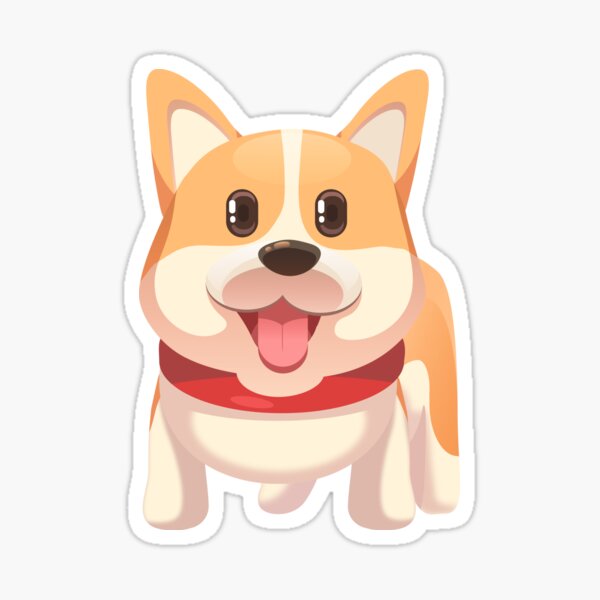 Corgi shows its togue out, so lovely Sticker