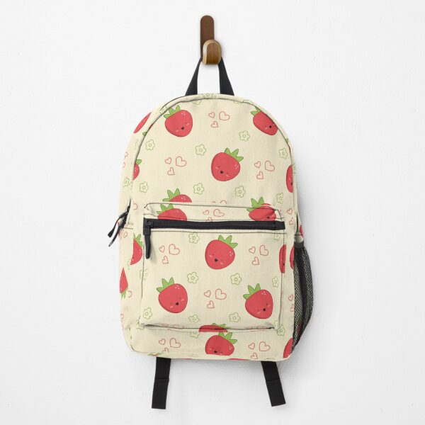 Item preview, Cute strawberry pastel yellow kawaii pattern designed and sold by high5doodle.