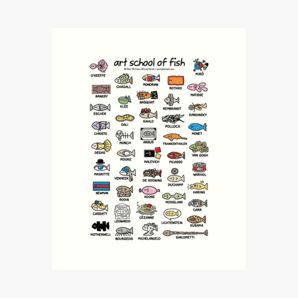 art school of fish (composite) Art Print