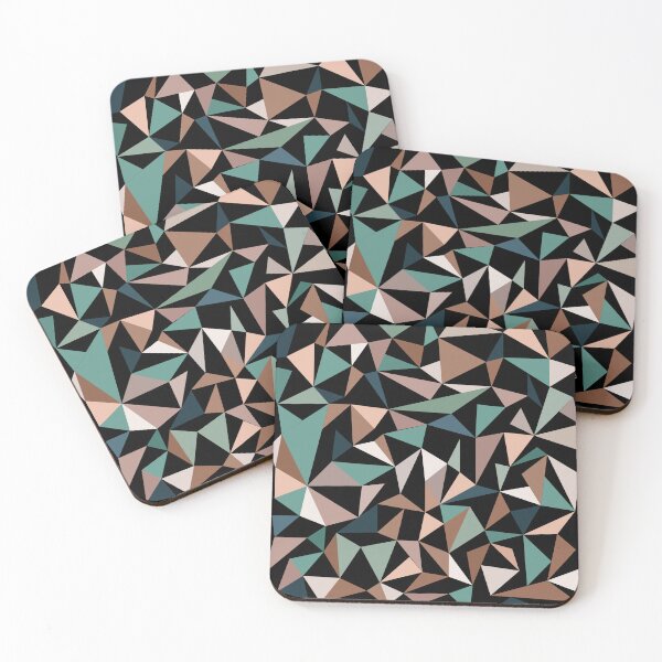Item preview, Teal and brown triangle mosaic pattern designed and sold by TheCosmoWest.