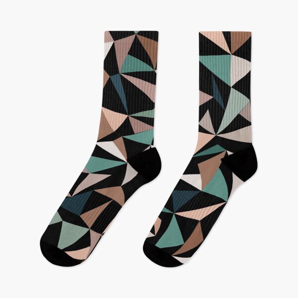Item preview, Teal and brown triangle mosaic pattern designed and sold by TheCosmoWest.