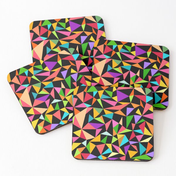 Item preview, Colorful triangle mosaic pattern with black background designed and sold by TheCosmoWest.