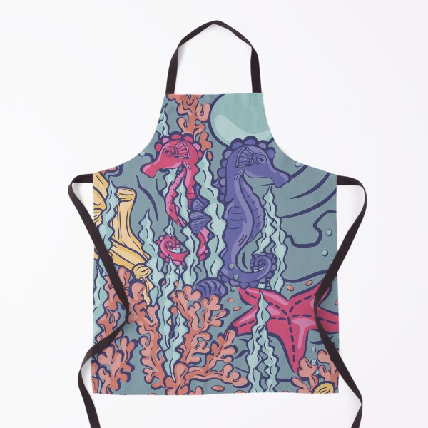 Item preview, Under water scene with seahorses, starfish and coral pattern designed and sold by FlamesandFrost.