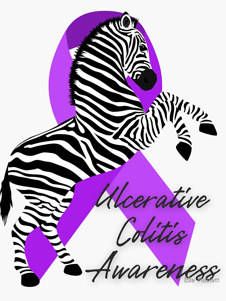 "Ulcerative Colitis Awareness Ribbon" Sticker by ElleHazlett Redbubble