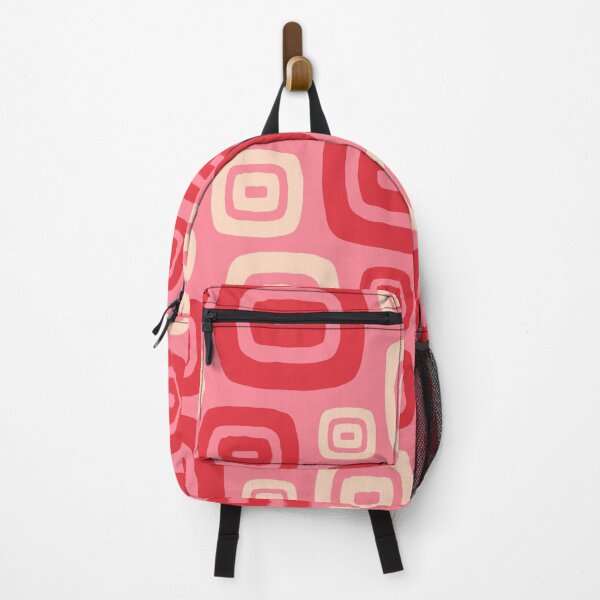 Item preview, Retro Mid Century Modern Abstract Pattern 435 Red Pink and Beige designed and sold by tonymagnerart.
